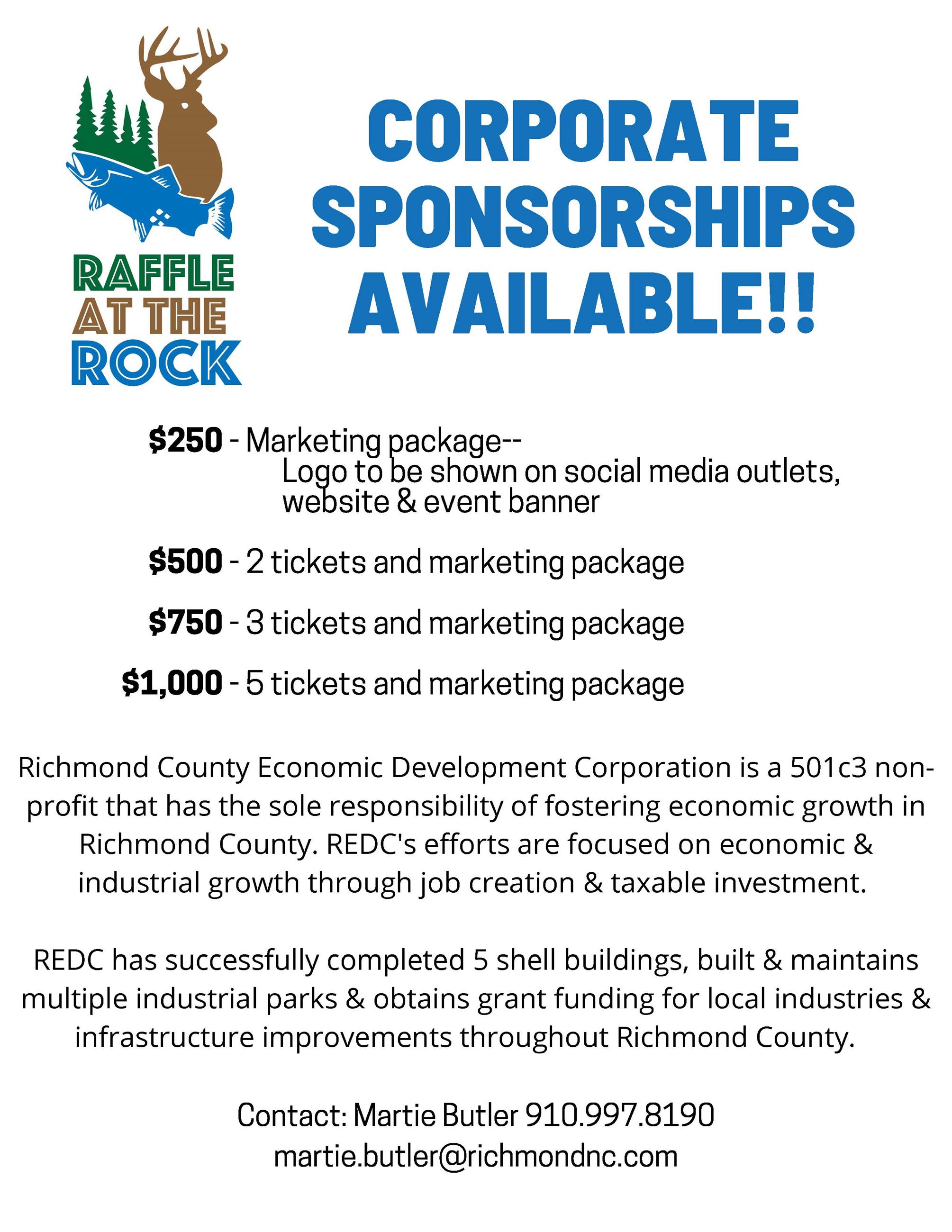 Corporate SPONSORSHIPS AVAILABLE!!